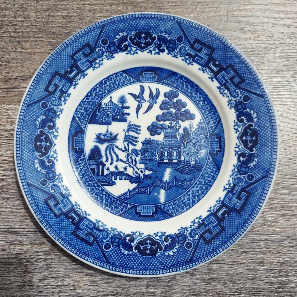 Higgins & Seiter Willow Blue White Plate England c.1900-1915 Antique 7"
